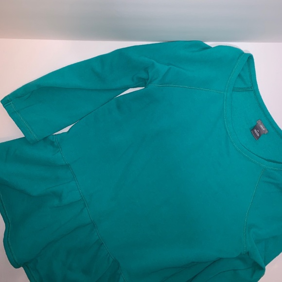 Aerie Peplum Sweatshirt in turquoise - Picture 12 of 12